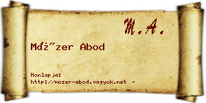 Mózer Abod névjegykártya